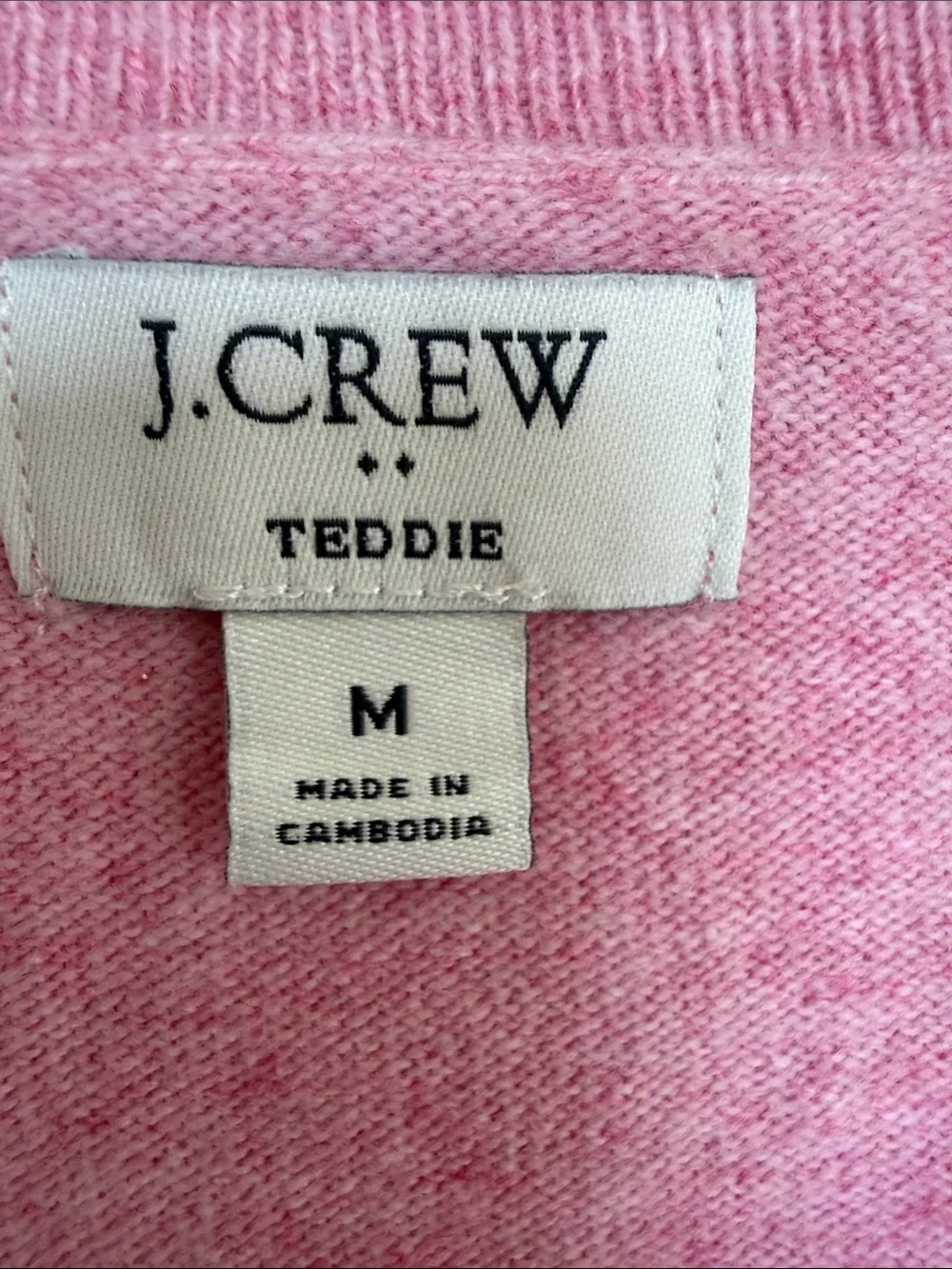 J. Crew Heathered Pink Long-Sleeve Crewneck Top